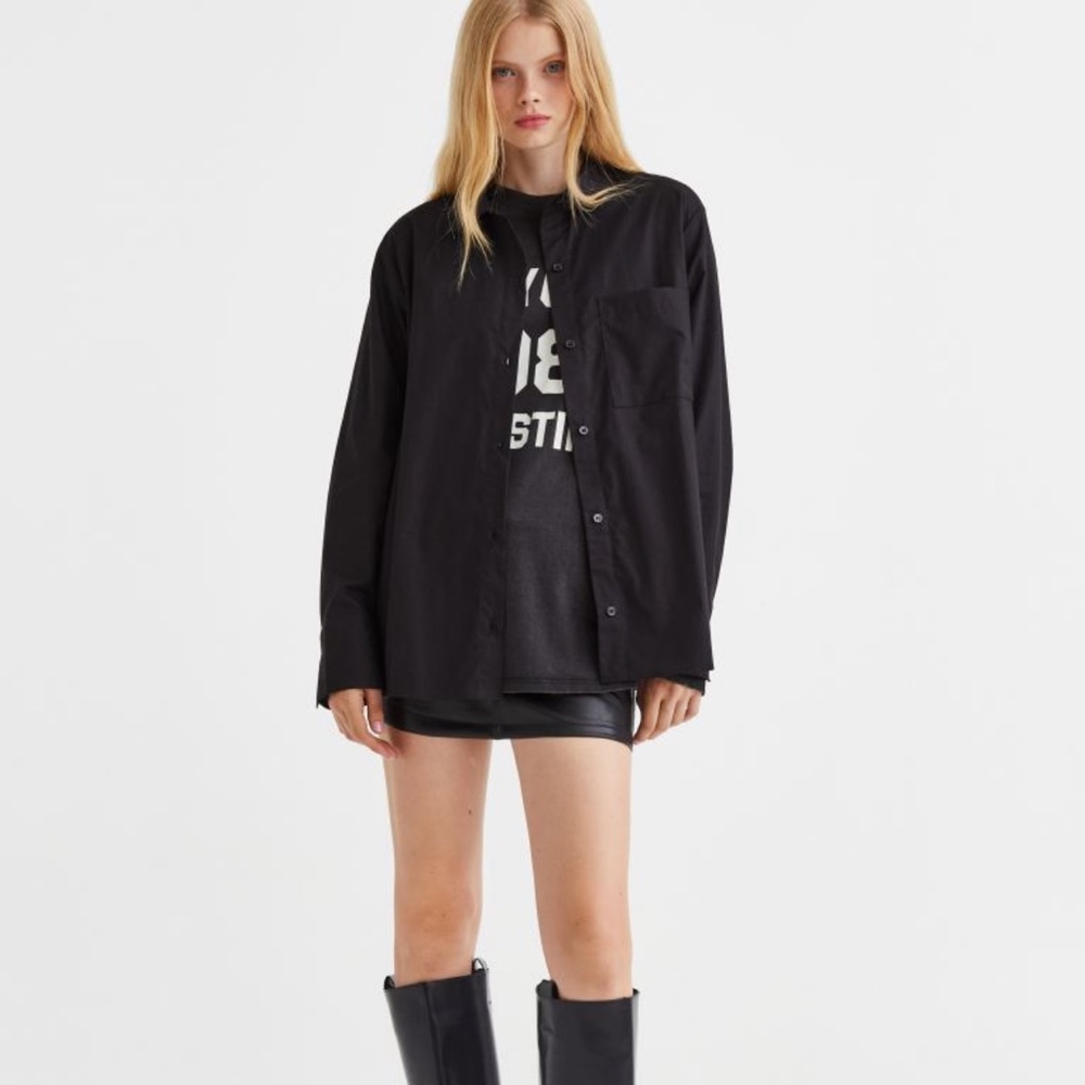 H&M Cotton Poplin Button Down Shirt